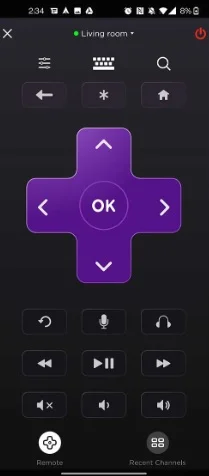 control volume with Roku remote app