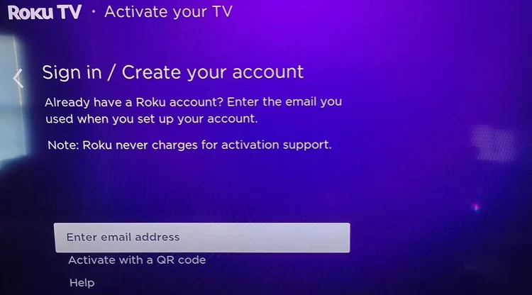 Activate your TV on new Roku account